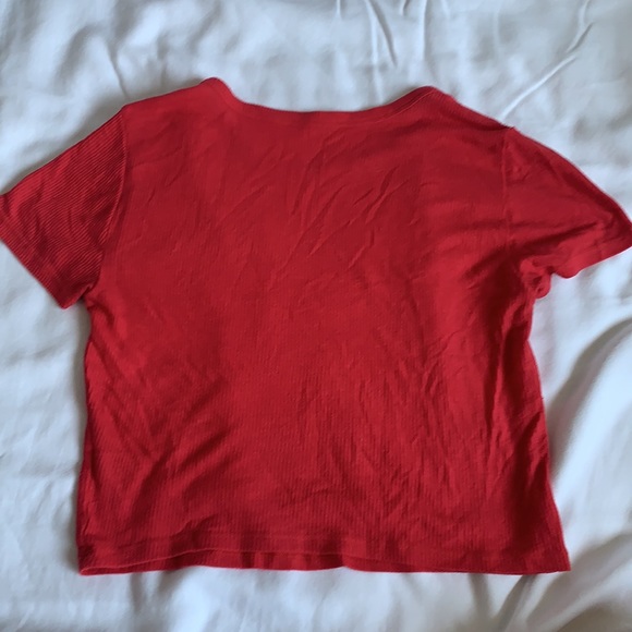 Pacsun Basic Red Ribbed Tee - Picture 5 of 6